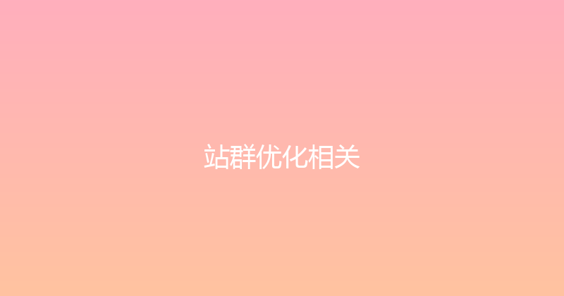 站群优化相关 封面图