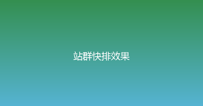 站群快排效果 封面图