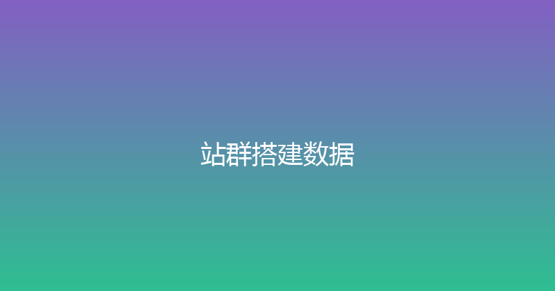站群搭建数据 封面图